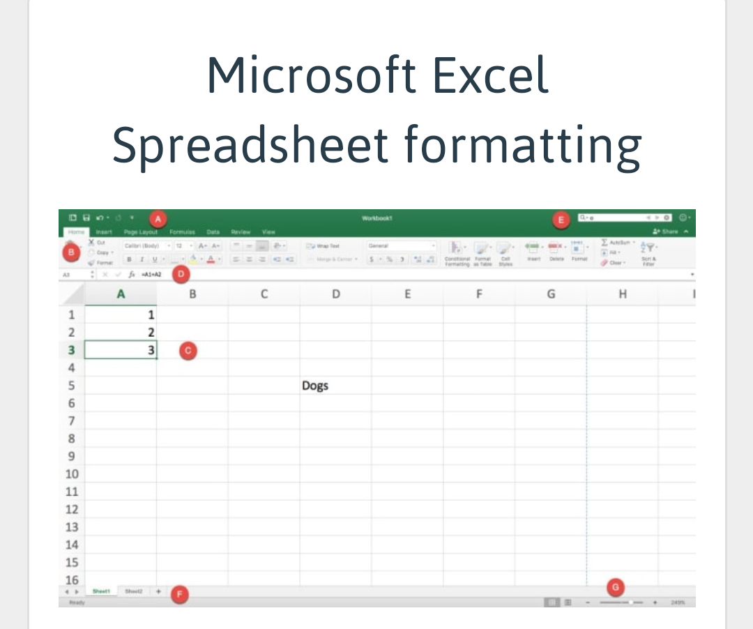 Microsoft Excel Spreadsheet Formatting AnyTask