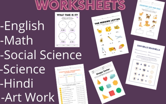 I WILL CREATE INTERACTIVE WORKSHEET FOR KIDS - AnyTask.com