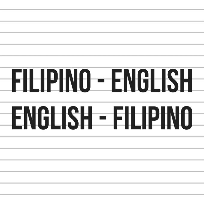 Tagalog language in translate English to