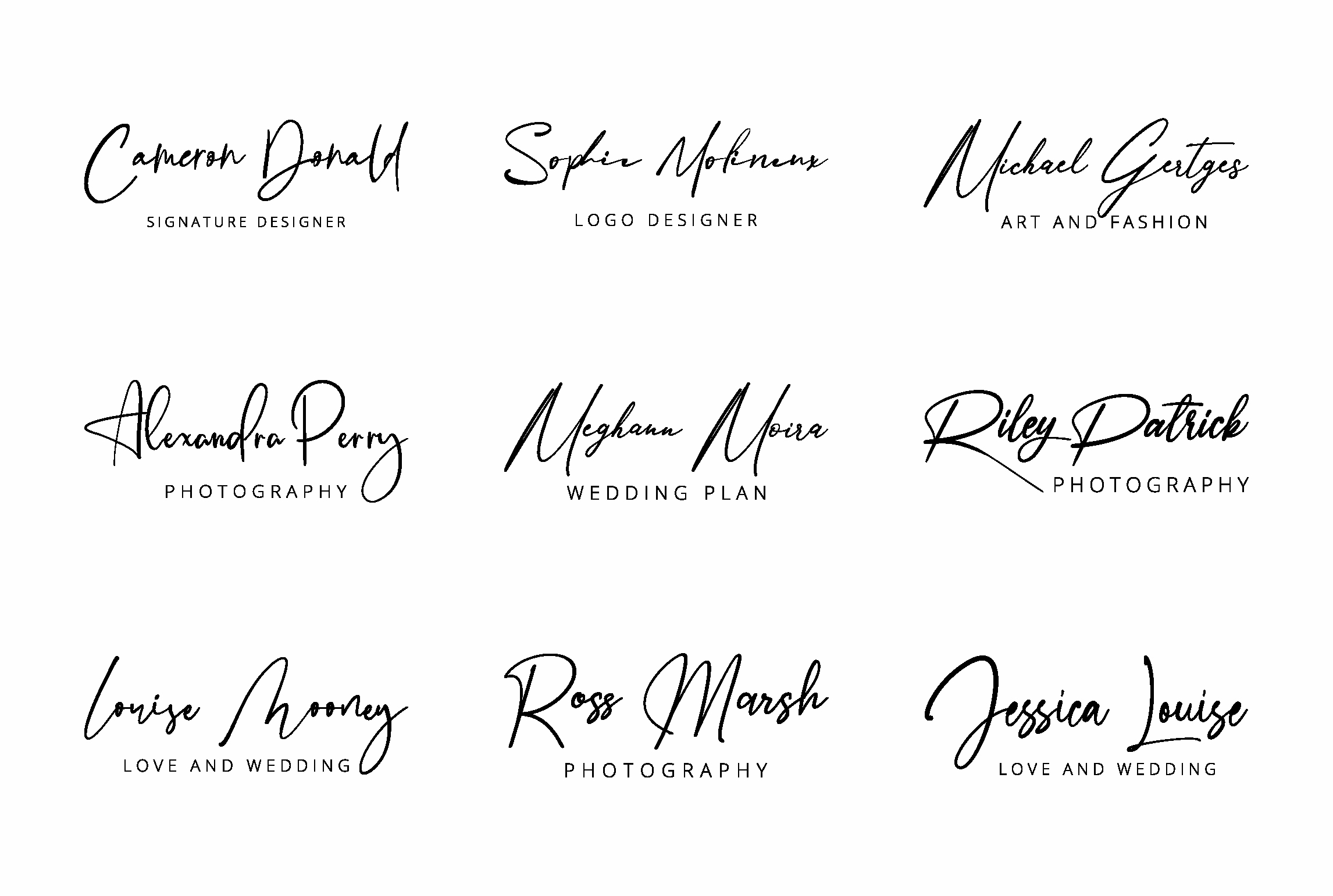 I will design signature, script, handwritten, cursive, handwriting logo ...