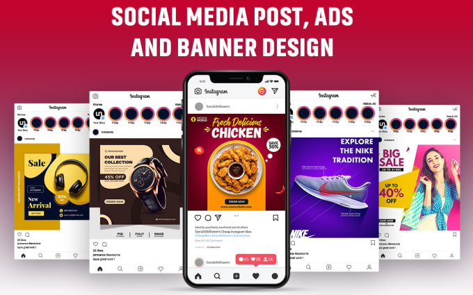 i will design creative Social media banner, post ,cover image - AnyTask.com