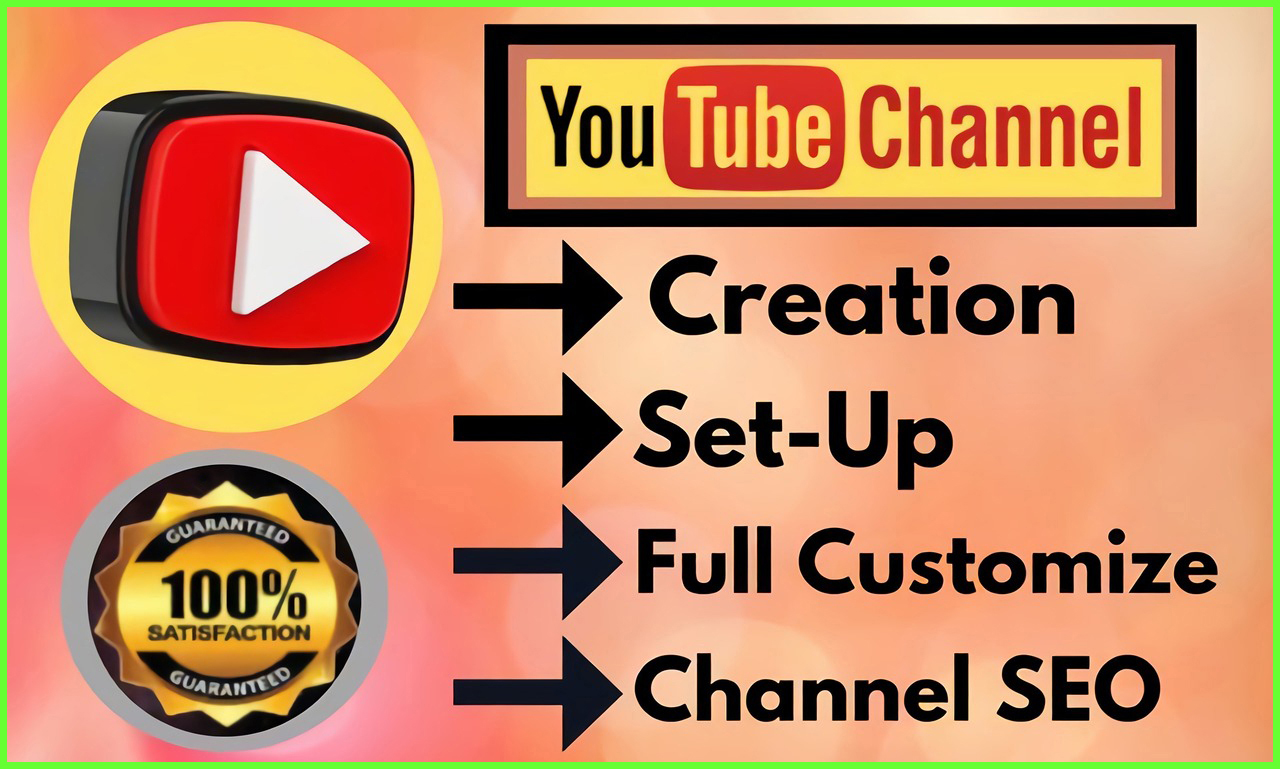 Youtube channel create setup with logo banner anytask