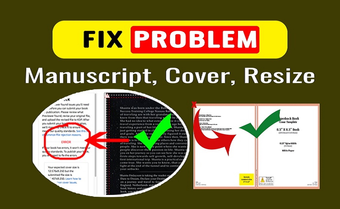 I will fix error Manuscript, PDF, format, modify, resize, edit book ...